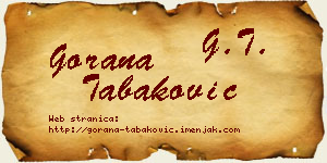 Gorana Tabaković vizit kartica